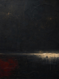 Surfer III — Dark palette, 18 x 24 in float framed canvas