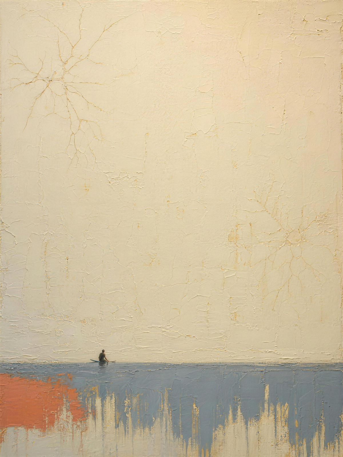 Surfer III — Light palette, 18 x 24 in float framed canvas