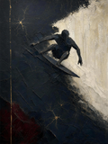 Surfer IV — Dark palette, 18 x 24 in float framed canvas