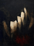 Teeth — Dark palette, 18 x 24 in float framed canvas