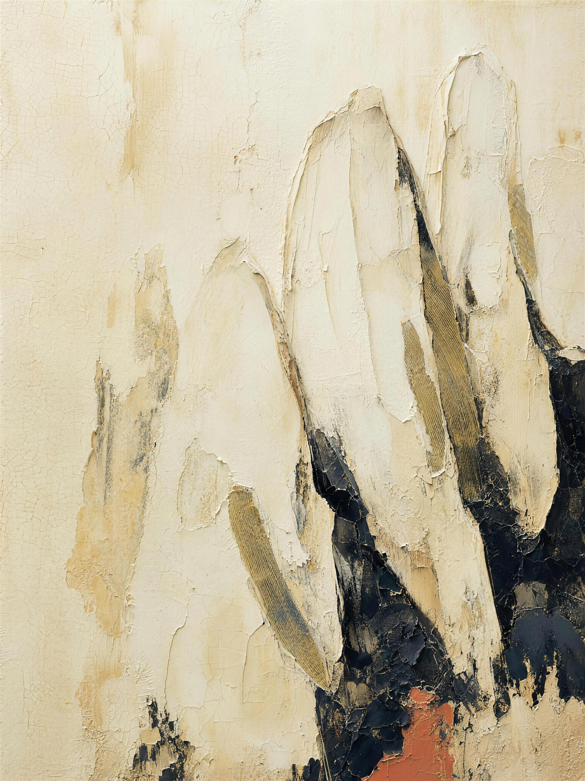 Teeth — Light palette, 18 x 24 in float framed canvas