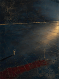 Tennis III — Dark palette, 18 x 24 in float framed canvas