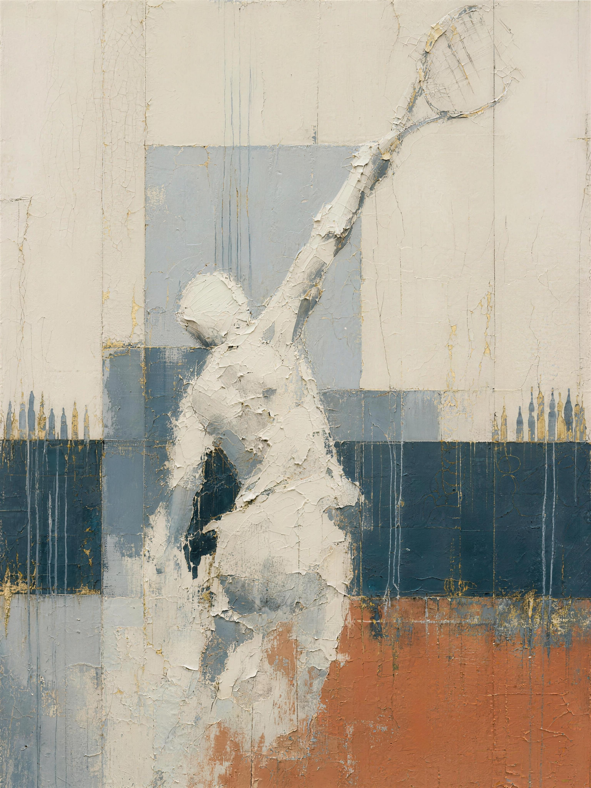 Tennis — Light palette, 18 x 24 in float framed canvas