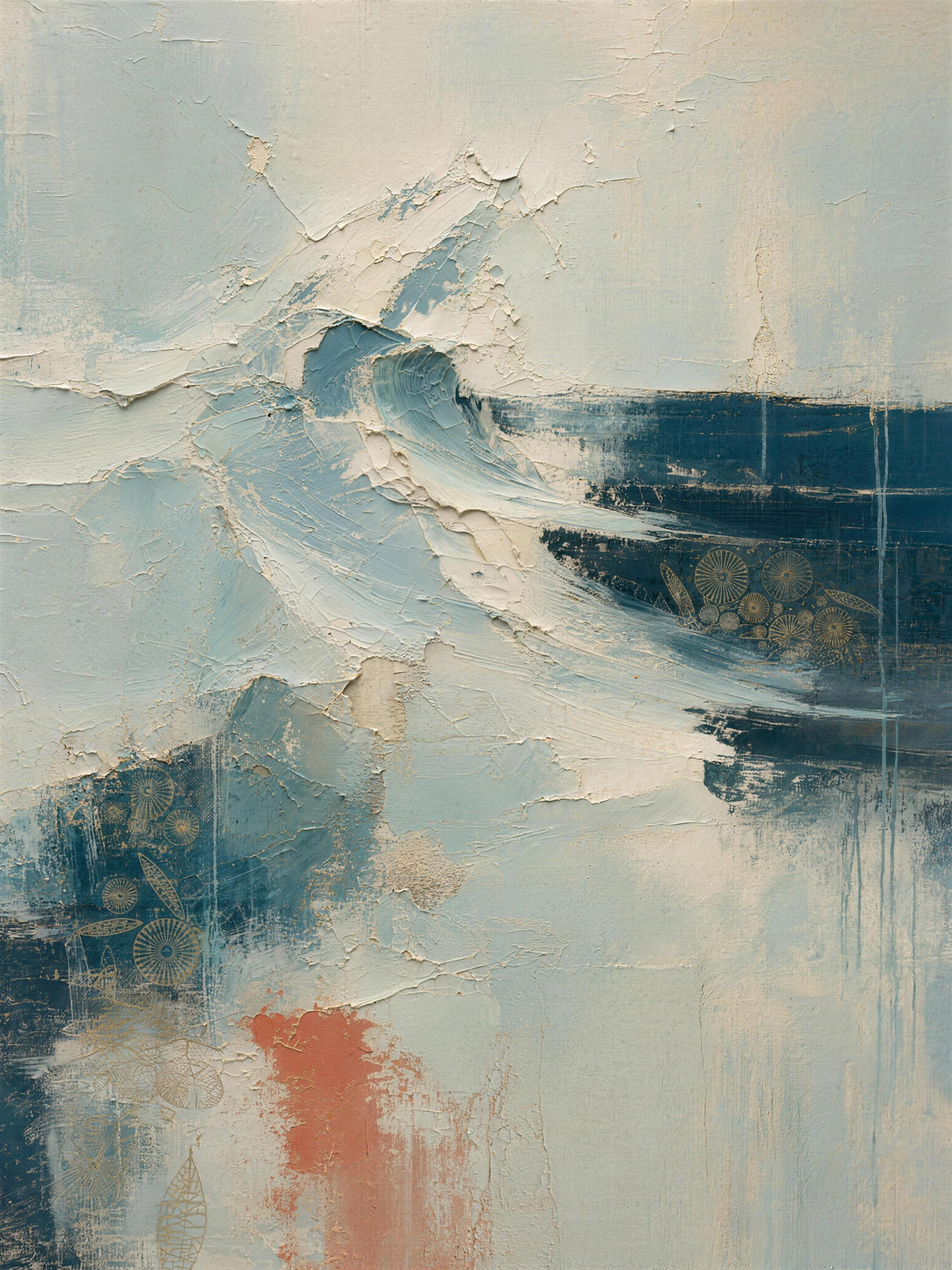 Water — Light palette, 18 x 24 in float framed canvas