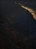 Wave II — Dark palette, 18 x 24 in float framed canvas