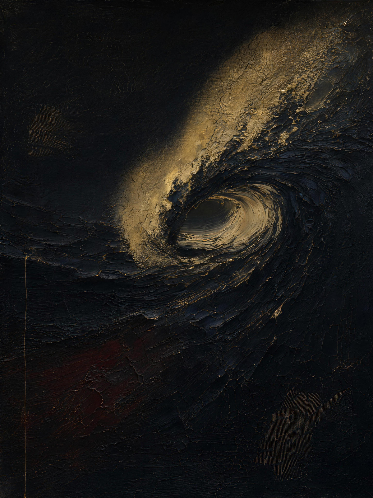 Wave IV — Dark palette, 18 x 24 in float framed canvas