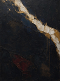 Wave V — Dark palette, 18 x 24 in float framed canvas