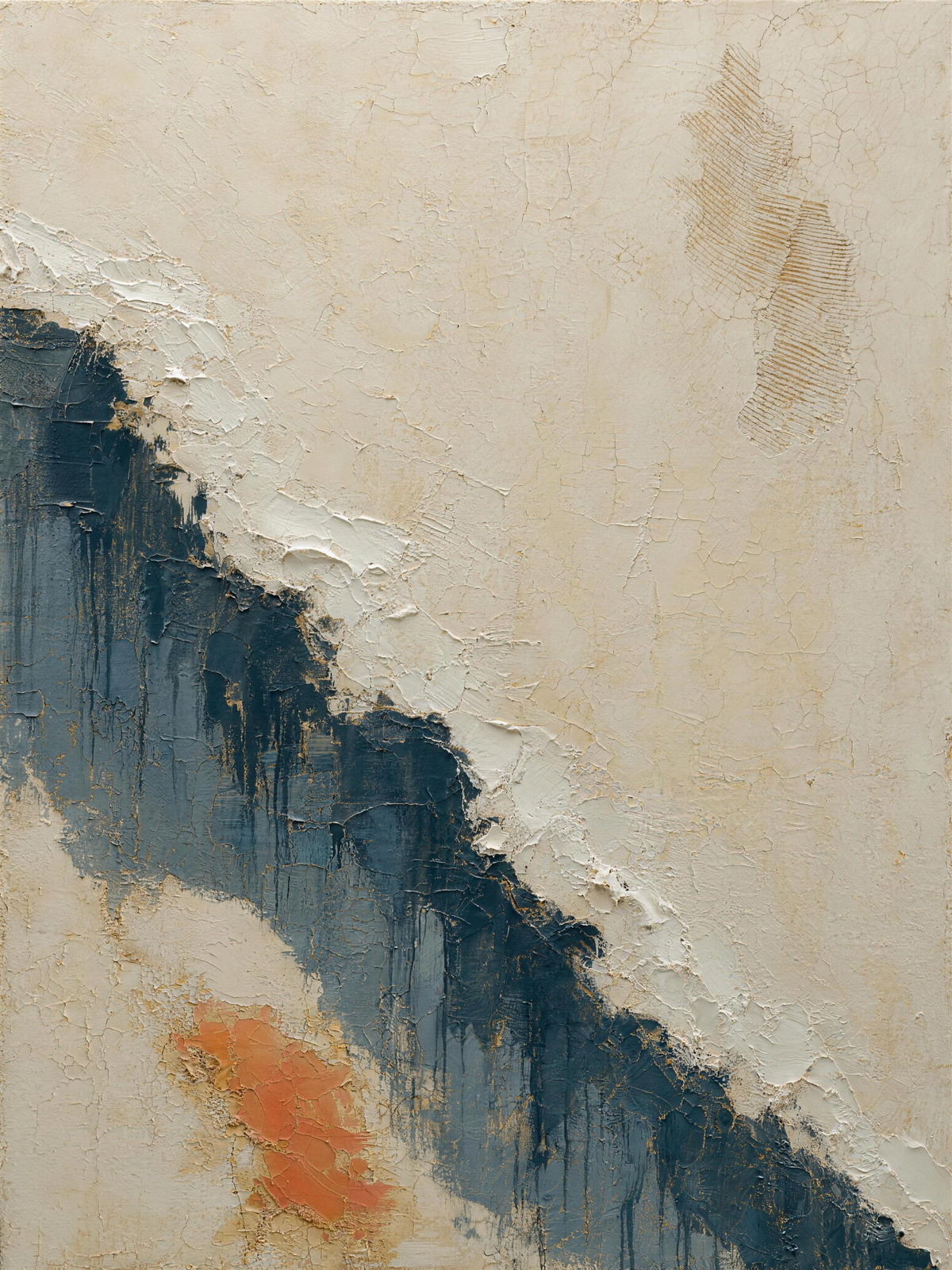 Wave V — Light palette, 18 x 24 in float framed canvas