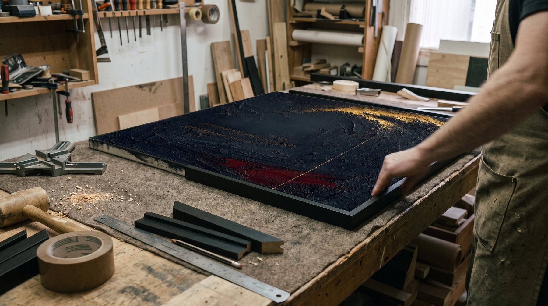 Framed — Black float frame, fitted by hand